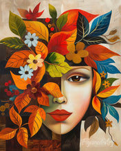 Charger l'image dans la galerie, Diamond Painting - Broderie Diamant - Visage floral d'Automne inspiré de Picasso