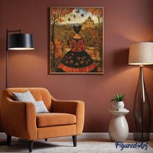 Charger l'image dans la galerie, Broderie Diamant - Femme en Automne inspirée de Frida Kahlo
