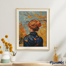 Charger l'image dans la galerie, Broderie Diamant - Femme en Automne inspirée de Van Gogh