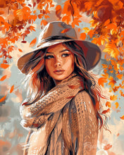 Charger l'image dans la galerie, Diamond Painting - Broderie Diamant - Femme dans le vent d'Automne