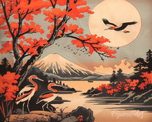 Charger l'image dans la galerie, Diamond Painting - Broderie Diamant - Grues et Vue sur le Mont Fuji
