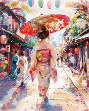 Charger l'image dans la galerie, Diamond Painting - Broderie Diamant - Femme en Yukata dans une Rue animée