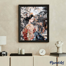 Charger l'image dans la galerie, Broderie Diamant - Geisha dans une Rue Vintage