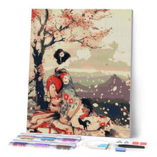 Charger l'image dans la galerie, Broderie Diamant - Geisha Vintage sous les Cerisiers en Fleurs