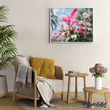 Charger l'image dans la galerie, Broderie Diamant - Floraison rose tropicale