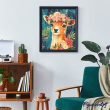 Charger l'image dans la galerie, Broderie Diamant - Faon fleuri