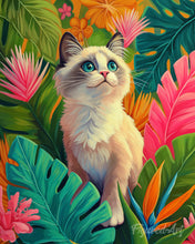 Charger l'image dans la galerie, Diamond Painting - Broderie Diamant - Chaton Ragdoll dans la jungle