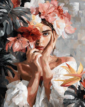 Charger l'image dans la galerie, Diamond Painting - Broderie Diamant - Portrait de jeune fille fleurie