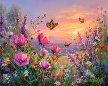 Charger l'image dans la galerie, Diamond Painting - Broderie Diamant - Coucher du Soleil parmi les Fleurs