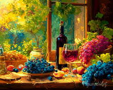 Charger l'image dans la galerie, Diamond Painting - Broderie Diamant - Bouteille de Vin et Raisins