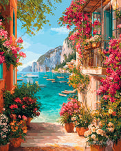 Charger l'image dans la galerie, Diamond Painting - Broderie Diamant - Vue sur la Riviera Italienne