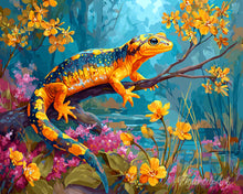 Charger l'image dans la galerie, Diamond Painting - Broderie Diamant - Salamandre Dorée