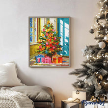 Charger l'image dans la galerie, Broderie Diamant - Sapin de Noël Lumineux 40x50cm toile tendue sur châssis
