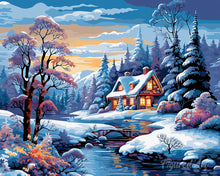 Charger l'image dans la galerie, Diamond Painting - Broderie Diamant - Cottage de la Rivière en Hiver
