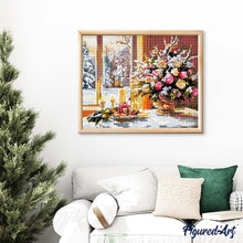 Charger l'image dans la galerie, Broderie Diamant - Veillée de Noël Romantique 40x50cm toile tendue sur châssis