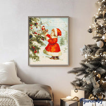 Charger l'image dans la galerie, Broderie Diamant - Mignonne petite Fille de Noël