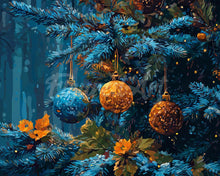 Charger l'image dans la galerie, Diamond Painting - Broderie Diamant - Sapin Bleu et Boules