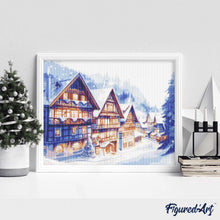 Charger l'image dans la galerie, Broderie Diamant - Village Enneigé en Aquarelle