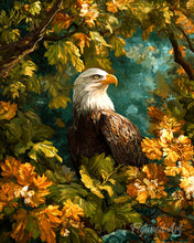 Charger l'image dans la galerie, Diamond Painting - Broderie Diamant - Aigle parmi les feuilles dorées