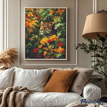 Charger l'image dans la galerie, Broderie Diamant - Léopard en automne