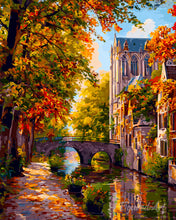 Charger l'image dans la galerie, Diamond Painting - Broderie Diamant - Ville au bord de l'eau en automne