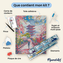 Charger l'image dans la galerie, Broderie Diamant - Diva dans une Voiture Rétro Rose 40x50cm toile tendue sur châssis