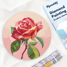 Charger l'image dans la galerie, Diamond Painting sur Disque en Bois - Rose rouge
