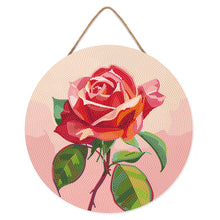 Charger l'image dans la galerie, Diamond Painting sur Disque en Bois - Rose rouge
