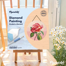 Charger l'image dans la galerie, Diamond Painting sur Disque en Bois - Rose rouge