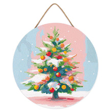 Charger l'image dans la galerie, Diamond Painting sur Disque en Bois - Sapin de Noël Enneigé