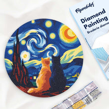 Charger l'image dans la galerie, Diamond Painting sur Disque en Bois - Compagnons nuit étoilée