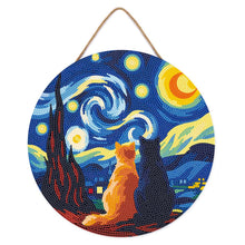 Charger l'image dans la galerie, Diamond Painting sur Disque en Bois - Compagnons nuit étoilée