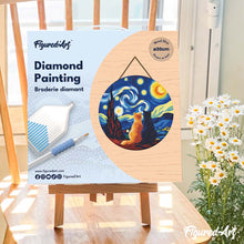 Charger l'image dans la galerie, Diamond Painting sur Disque en Bois - Compagnons nuit étoilée