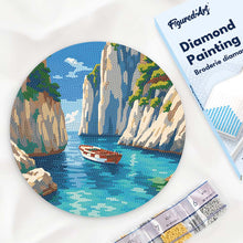 Charger l'image dans la galerie, Diamond Painting sur Disque en Bois - Crique Bleue Paisible