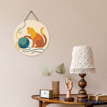 Charger l'image dans la galerie, Diamond Painting sur Disque en Bois - Chat et Pelote