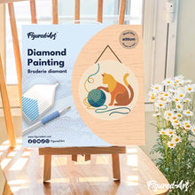 Charger l'image dans la galerie, Diamond Painting sur Disque en Bois - Chat et Pelote