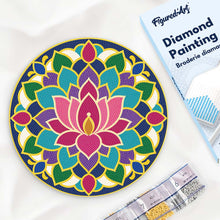 Charger l'image dans la galerie, Diamond Painting sur Disque en Bois - Mandala lotus