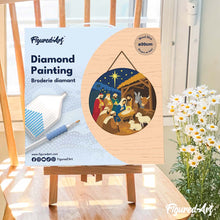 Charger l'image dans la galerie, Diamond Painting sur Disque en Bois - Crèche de Noël