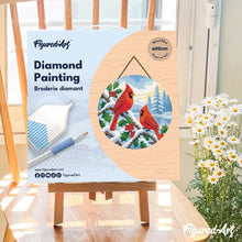 Charger l'image dans la galerie, Diamond Painting sur Disque en Bois - Cardinaux d'hiver