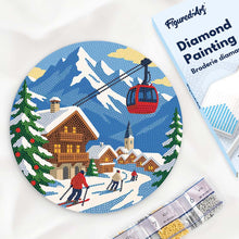 Charger l'image dans la galerie, Diamond Painting sur Disque en Bois - Vacances d'hiver dans les Alpes