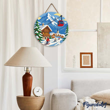 Charger l'image dans la galerie, Diamond Painting sur Disque en Bois - Vacances d'hiver dans les Alpes
