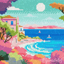 Charger l'image dans la galerie, Mini Diamond Painting 25x25cm - Riviera Française Colorée