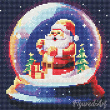 Charger l'image dans la galerie, Mini Diamond Painting 25x25cm - Boule à Neige et Père Noël