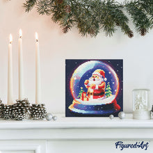 Charger l'image dans la galerie, Mini Diamond Painting 25x25cm - Boule à Neige et Père Noël