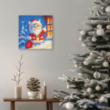 Charger l'image dans la galerie, Mini Diamond Painting 25x25cm - Chat Père Noël