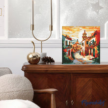 Charger l'image dans la galerie, Mini Diamond Painting 25x25cm - Église de Village Ensoleillé