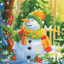 Charger l'image dans la galerie, Mini Diamond Painting 25x25cm - Bonhomme de Neige Souriant
