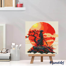 Charger l'image dans la galerie, Mini Diamond Painting 25x25cm - Samourai au coucher du soleil