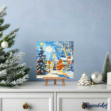 Charger l'image dans la galerie, Mini Diamond Painting 25x25cm - Rue de Noël Enneigée