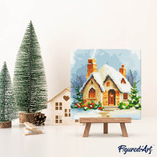 Charger l'image dans la galerie, Mini Diamond Painting 25x25cm - Maison en Briques sous la Neige